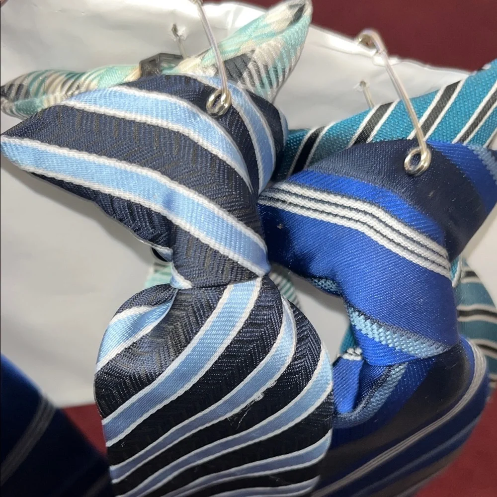 Stylish Kids Clip On Ties Set - Blue, Gray, White